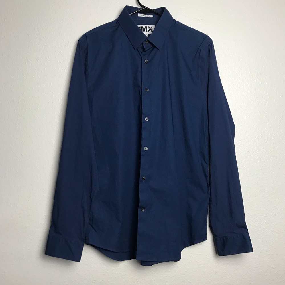 Express Navy Blue Men’s Dress Shirt Size Large